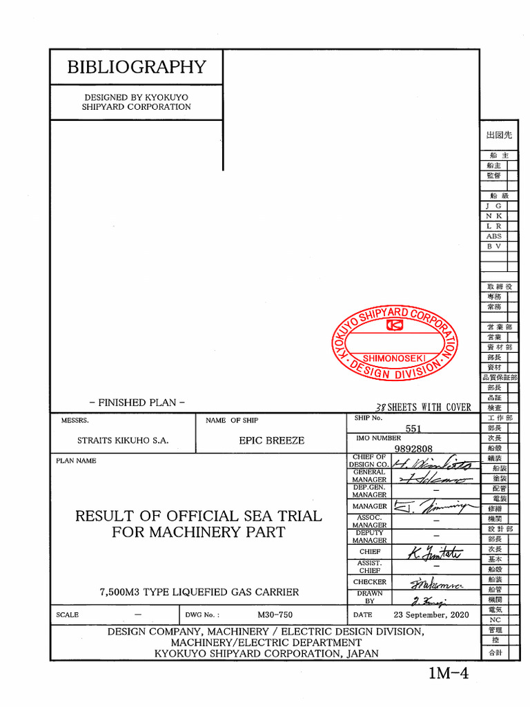 1m-4 Result of Official Sea Trial for Machinery Part | PDF | Engines | Watt