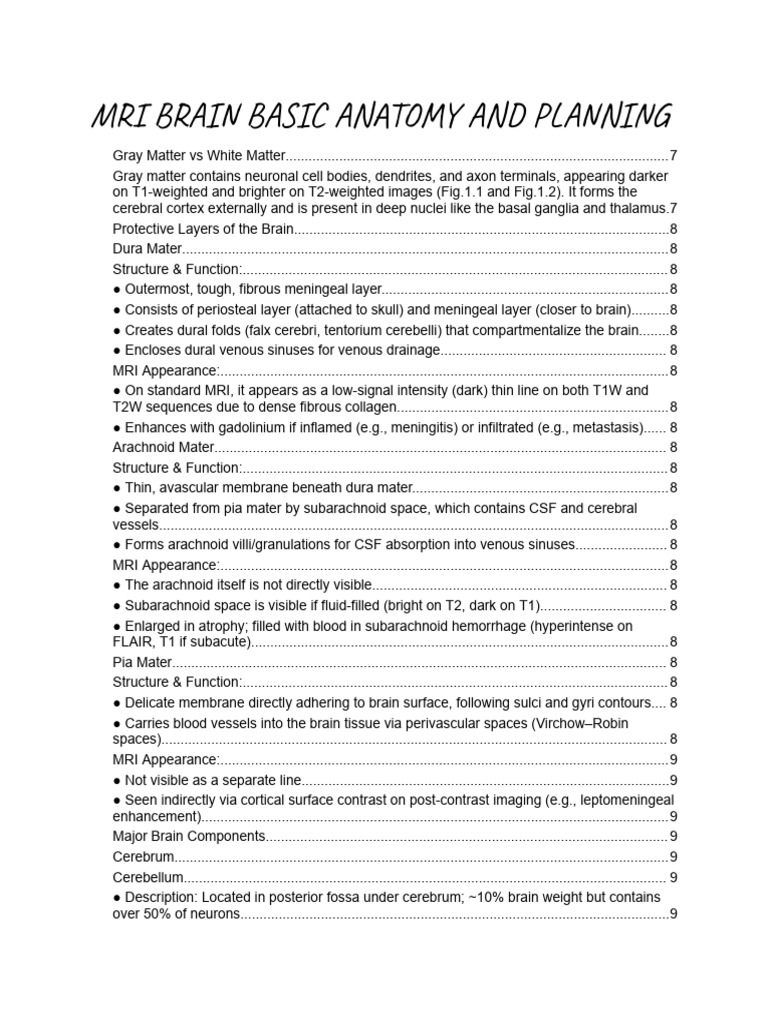 Mri Brain Basic Anatomy and Planning | PDF | Neuroscience | Cerebrum
