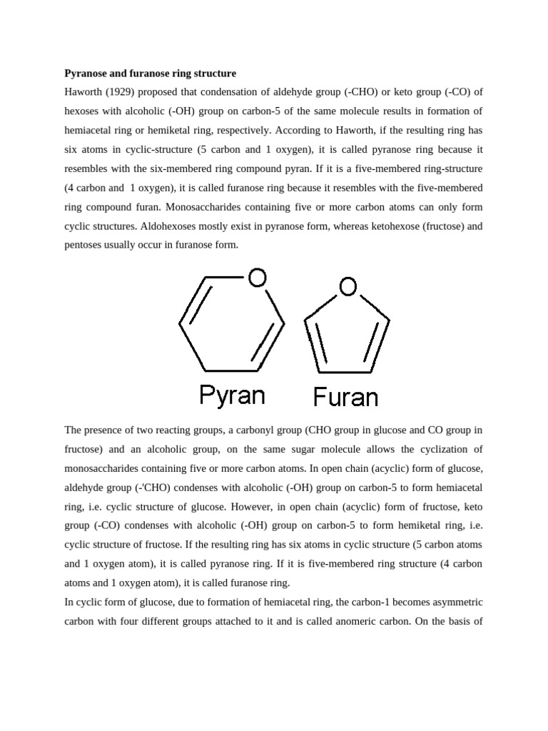 Pyranose and Furanose Structures Explained | PDF | Polysaccharide ...
