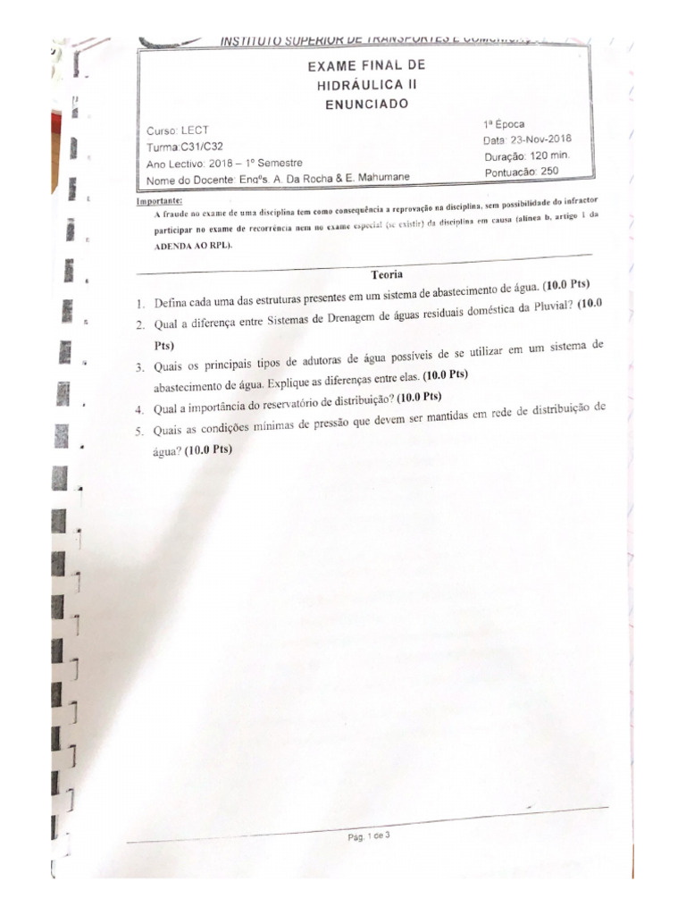 Exame Final de | PDF