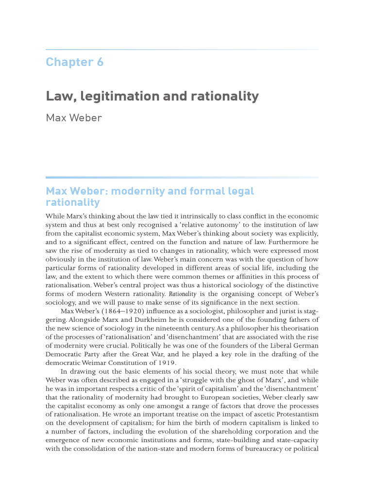 Weber's Legal Rationality and Modernity | PDF | Max Weber | Rationality
