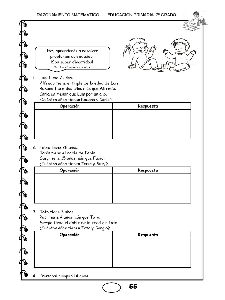 Problemas de Edades para 2º Grado | PDF