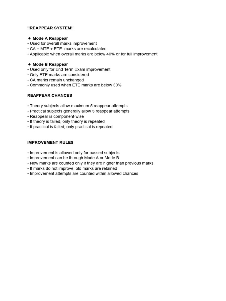 Reappear System: Modes & Rules Explained | PDF