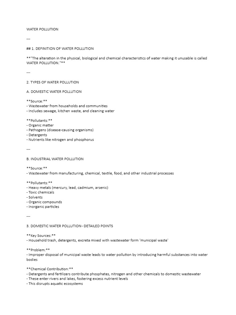 Water Pollution | PDF