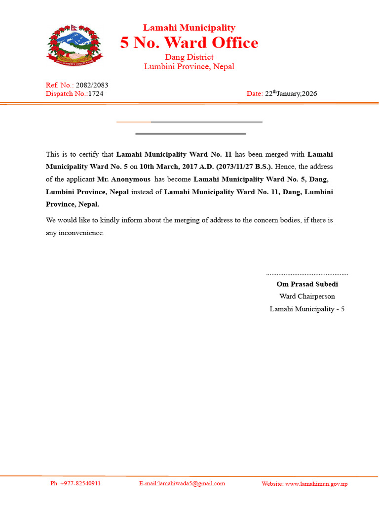 Address Verification for Lamahi Ward 5 | PDF