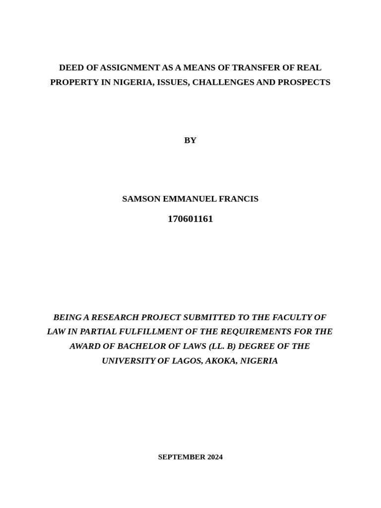 Complete Project Emmanuel Samson Francis | PDF | Probate | Will And ...