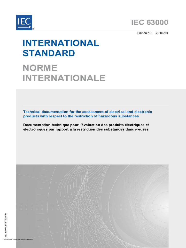 Norme IEC 63000 sur les produits électriques | PDF | Commission ...