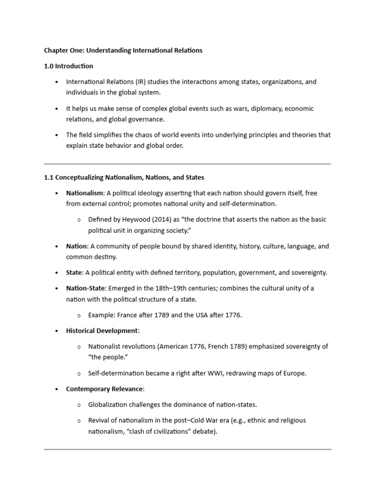 International Relations: Key Concepts Explained | PDF | Globalization ...