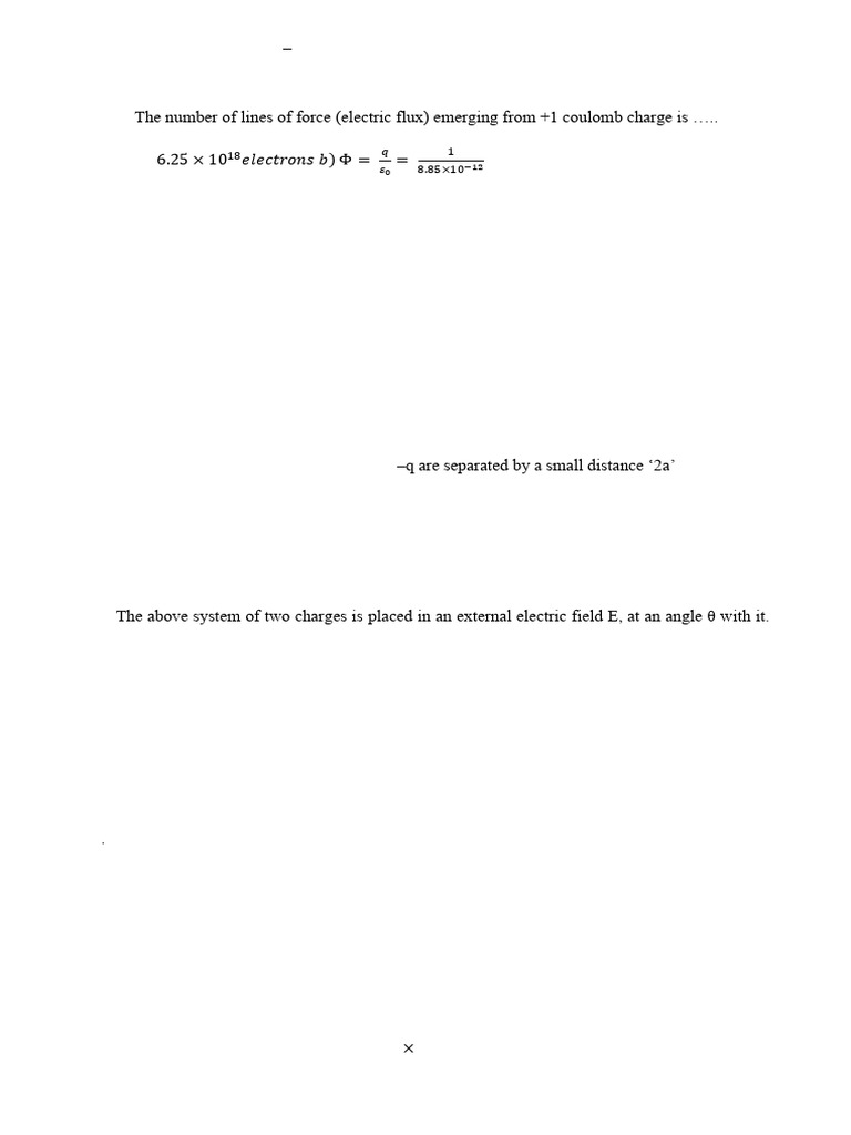 Electrostatics Questions and Answers | PDF | Electric Field | Electric ...