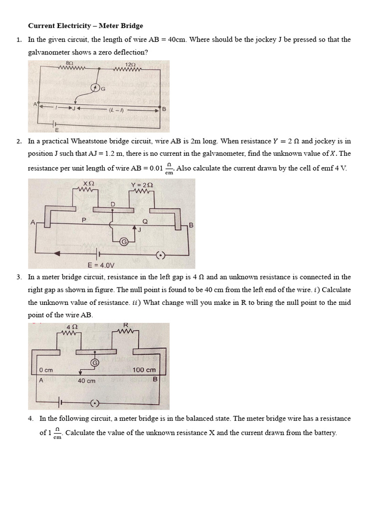 Meter Bridge Calculations and Analysis | PDF