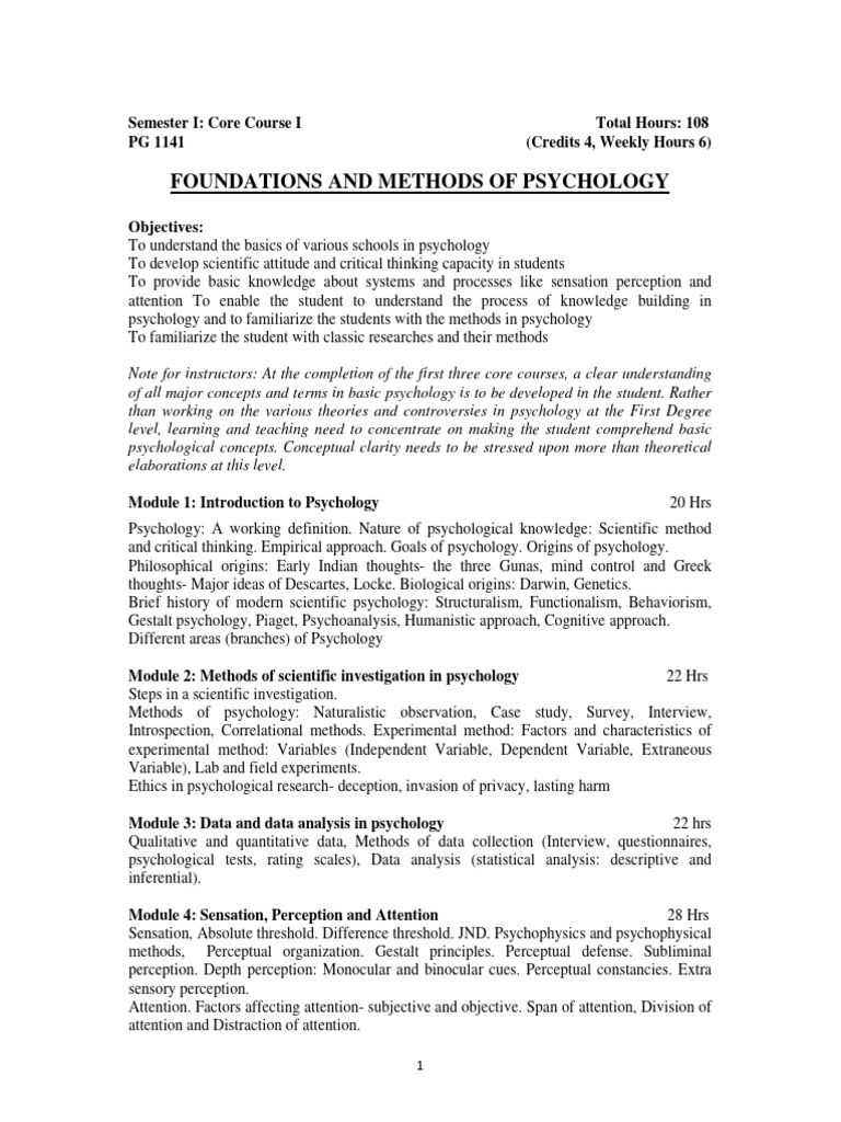 77syllab Psychology 2014 | PDF | Thought | Memory