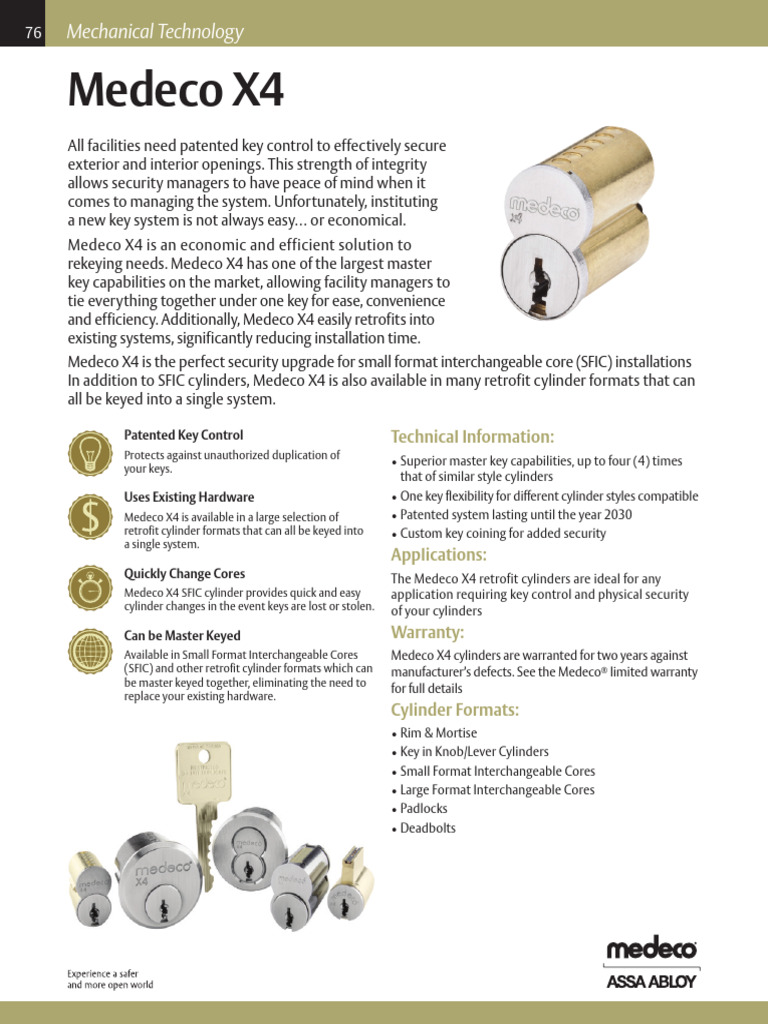 Medeco X4 Key Control Solutions | PDF | Physical Security