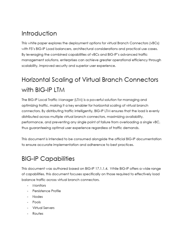 Load Balancing vBCs with F5 BIG-IP | PDF | Ip Address | Router (Computing)
