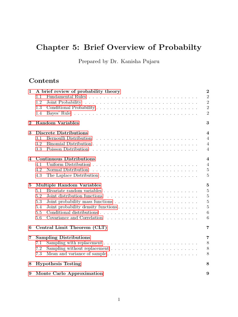 Overview of Probability Concepts | PDF | Probability Distribution ...
