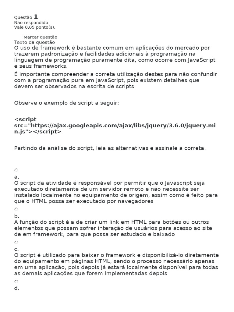 Uso de Frameworks e Tratamento de Dados em JavaScript | PDF | Script ...