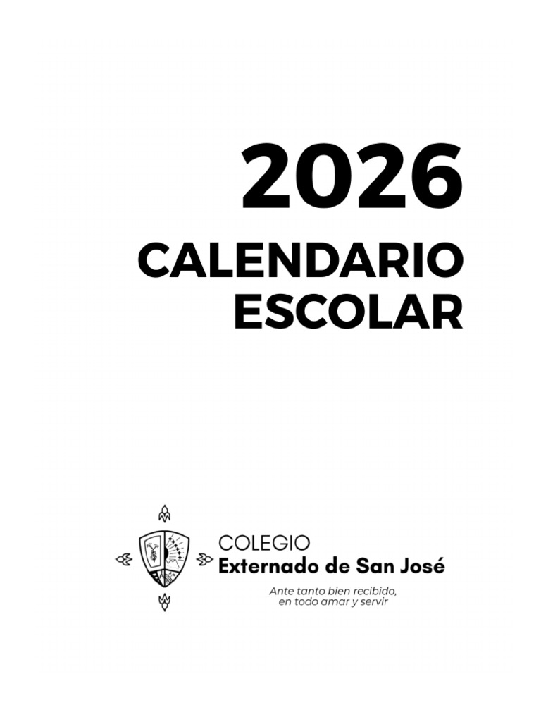 Calendario Escolar 2026 Externado SJ | PDF | Fiestas cristianas y días ...