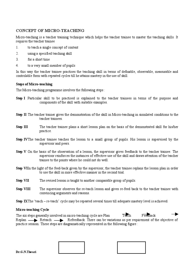 Micro-Teaching: Steps and Phases Explained | PDF