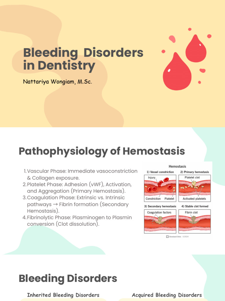 Bleeding Disorders in Dentistry Guide | PDF | Anemia | Coagulation