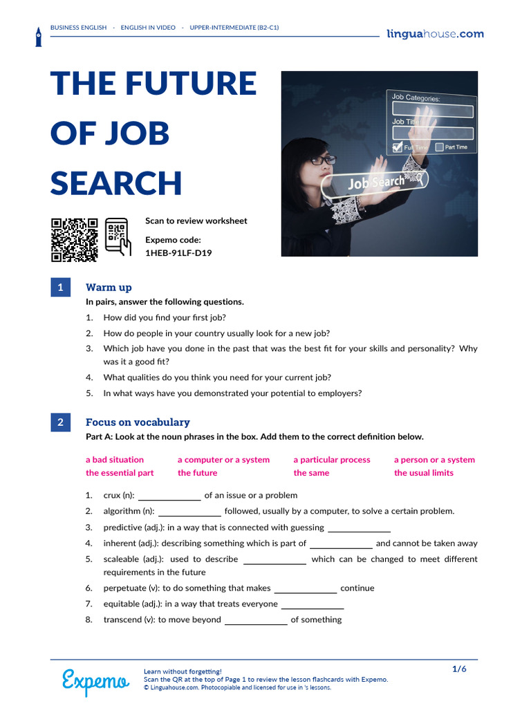 The Future of Job Search British English Student B2 C1 | PDF ...