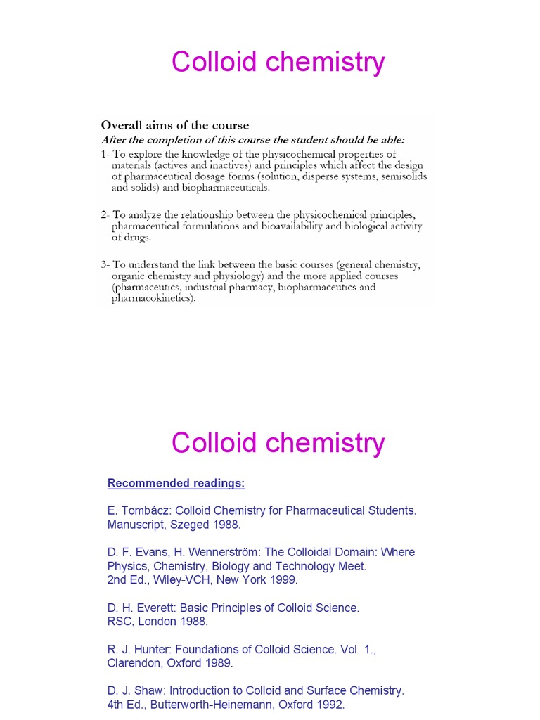 Introduction to Colloid Chemistry | PDF | Osmosis | Colloid