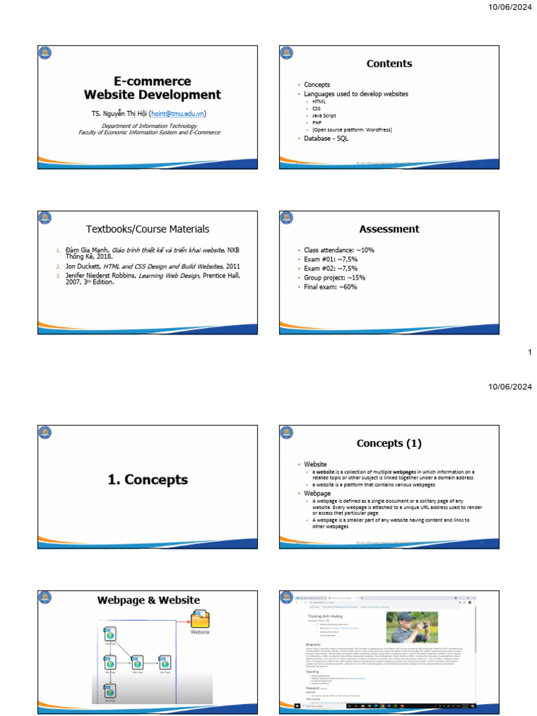 HOINT_ Full Ecom Web Dev 082024 | PDF | World Wide Web | Internet & Web