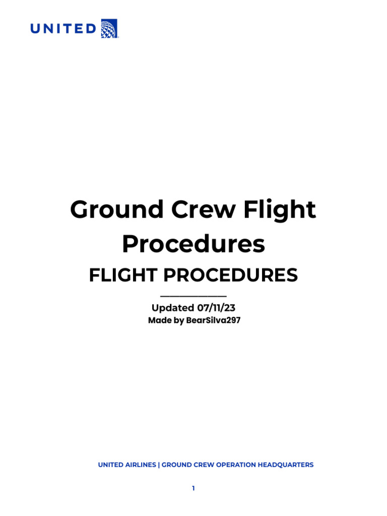 Ground Crew Flight Procedures Guide | PDF | Aviation | Transport