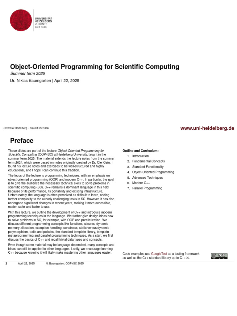 OOP for Scientific Computing 2025 | PDF | Data Type | Pointer (Computer ...