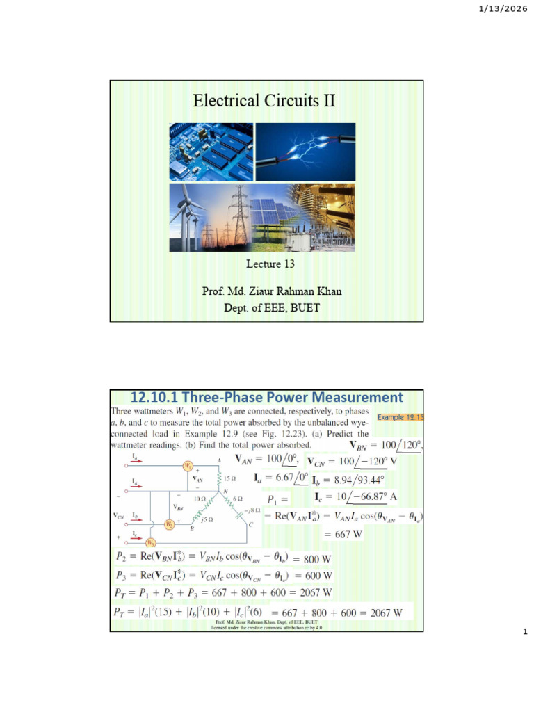 EEE 105 Lec 13 | PDF | Electricity | Electromagnetism