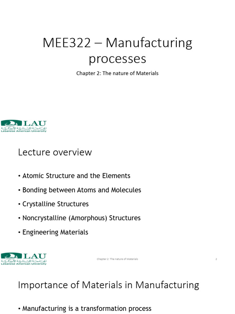 Understanding Material Structures in Manufacturing | PDF | Chemical ...