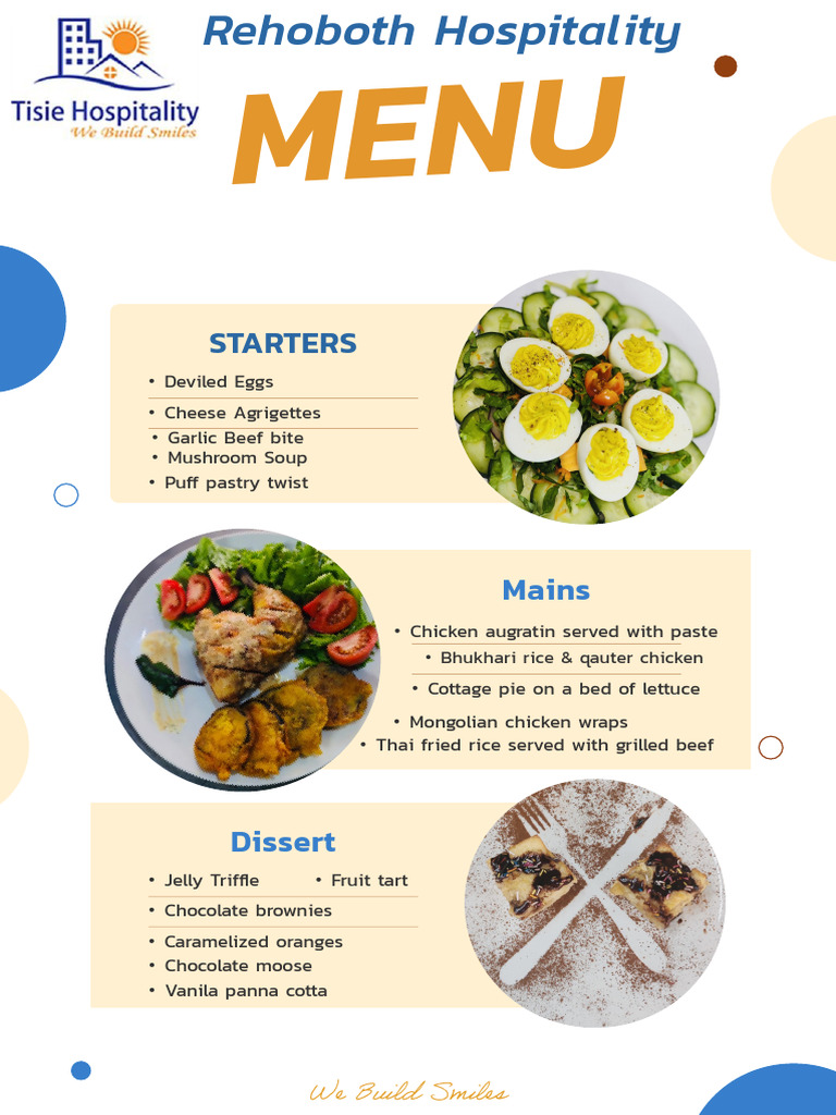 Rehoboth Hospitality Menu Highlights | PDF