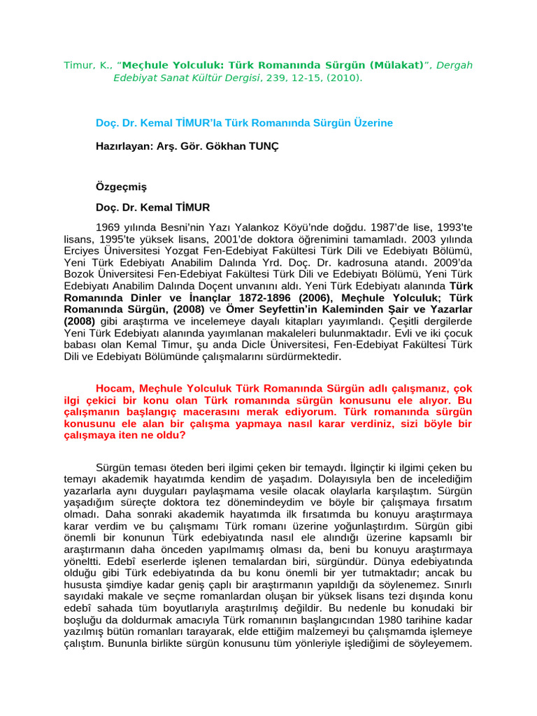 Timur K Mechule Yolculuk Turk Romaninda | PDF