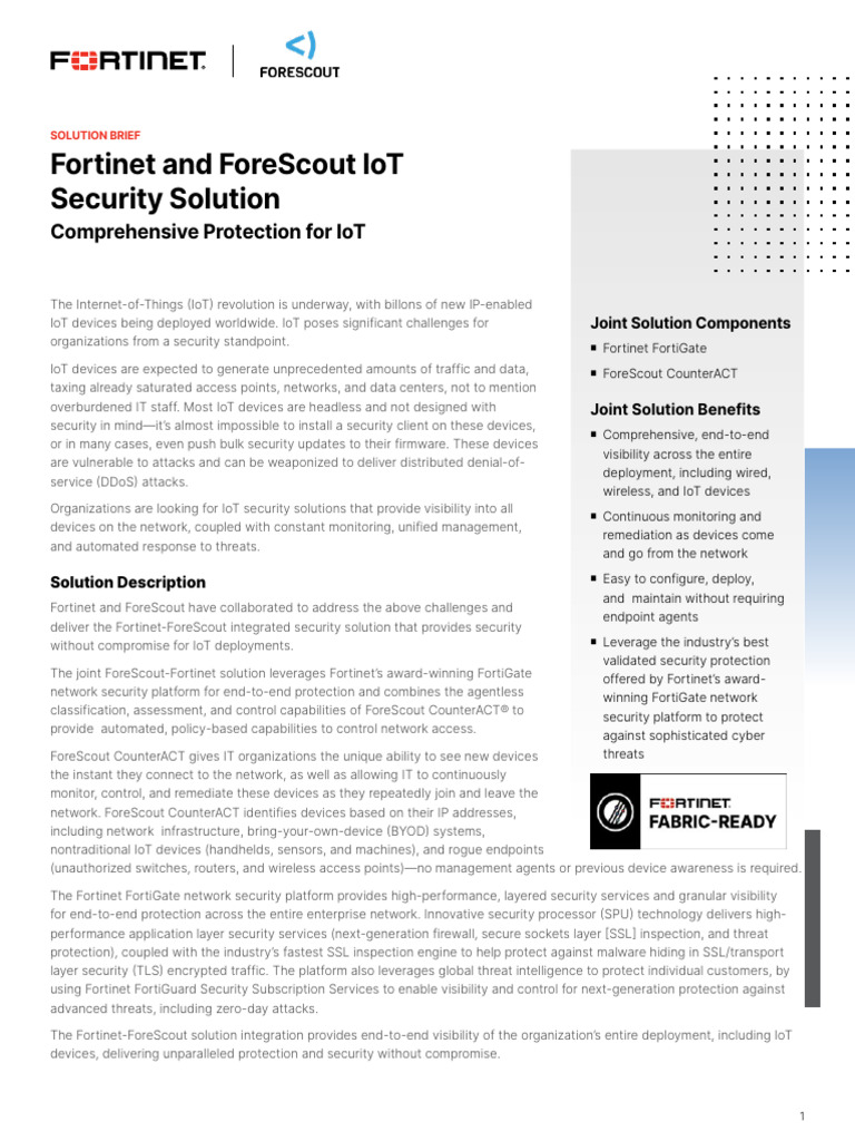 Sb Fortinet Forescout | PDF | Security | Computer Security