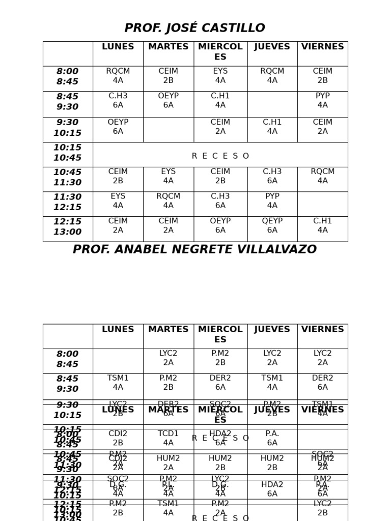 Horario de Clases y Asignaturas 2023 | PDF | Educación en artes ...