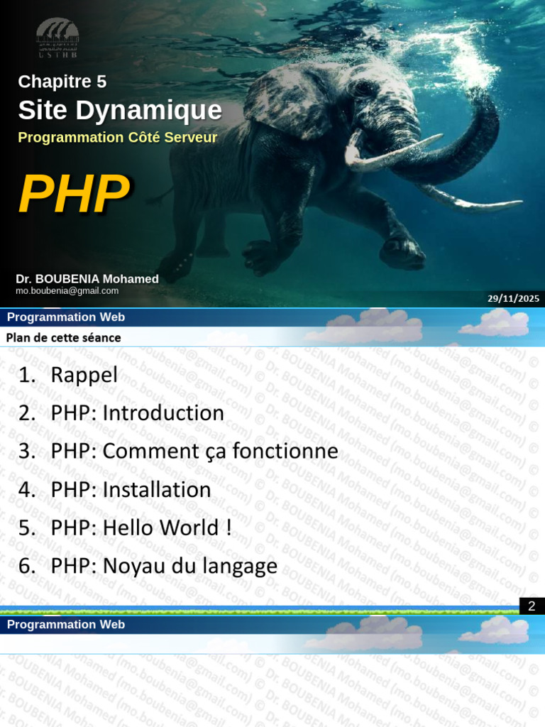 Introduction à PHP pour Sites Dynamiques | PDF | PHP | Programmation web