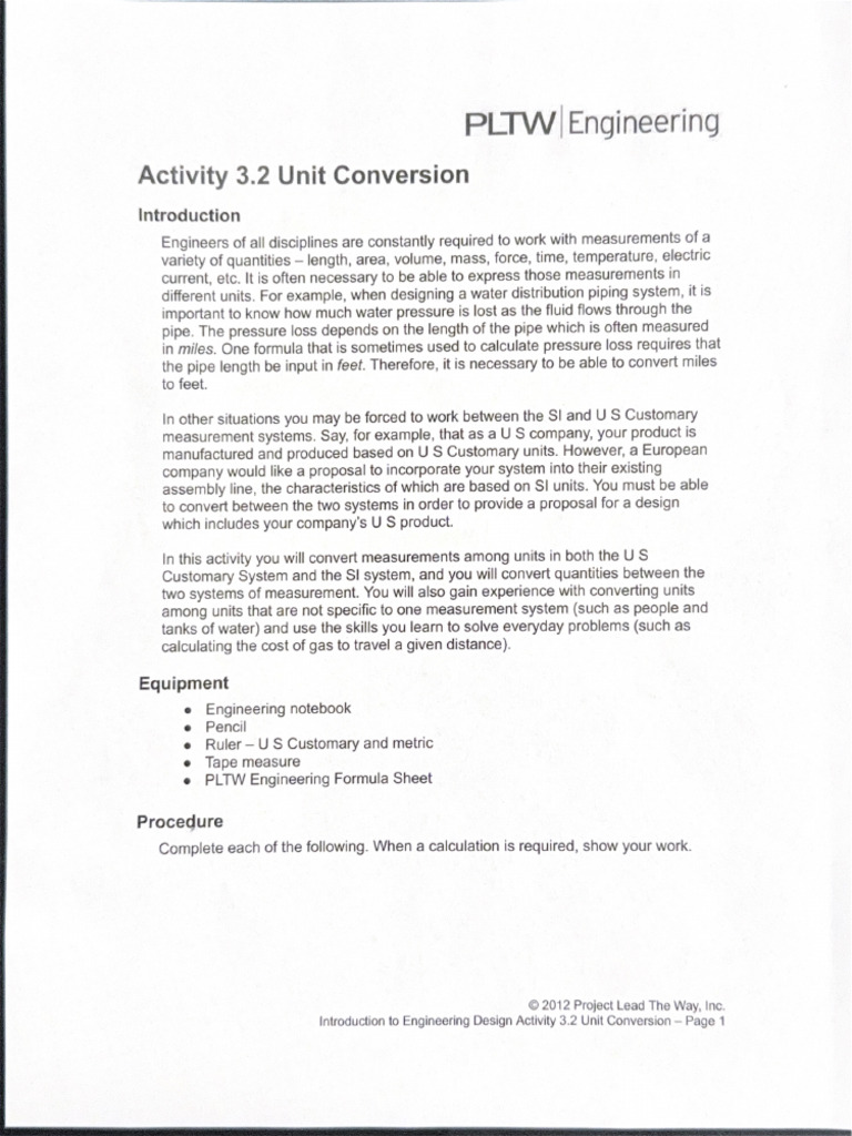 Unit Conversion in Engineering Measurements | PDF | Measurement | Pressure
