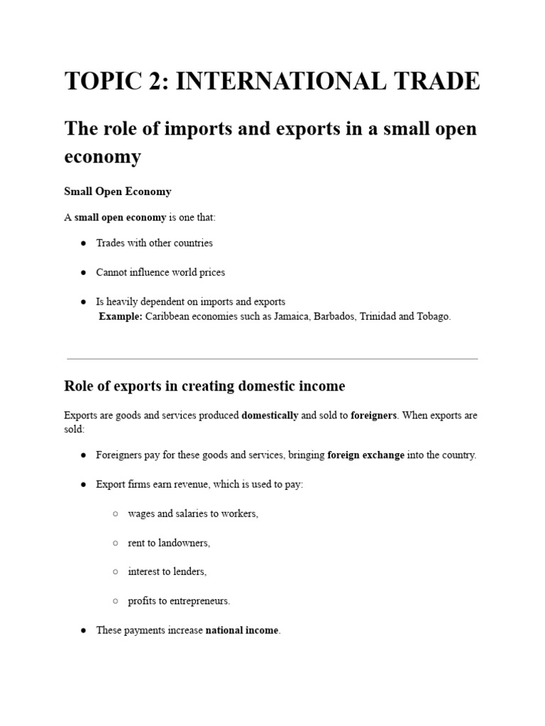 Impact of Trade on Small Economies | PDF | Exports | Currency ...