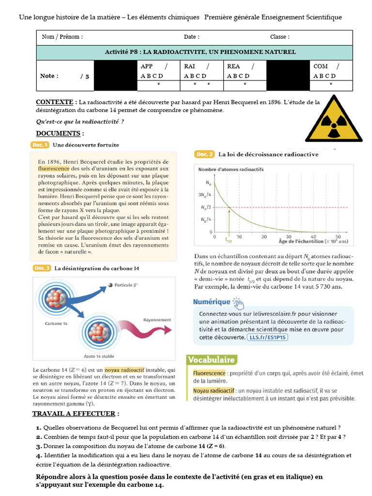 Comprendre la radioactivité et le carbone 14 | PDF | Radioactivité ...