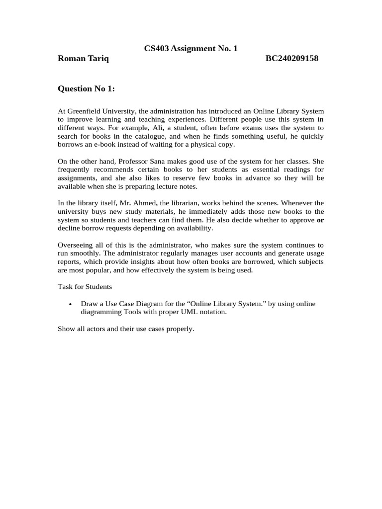 CS504 Assignment BC240209158 | PDF