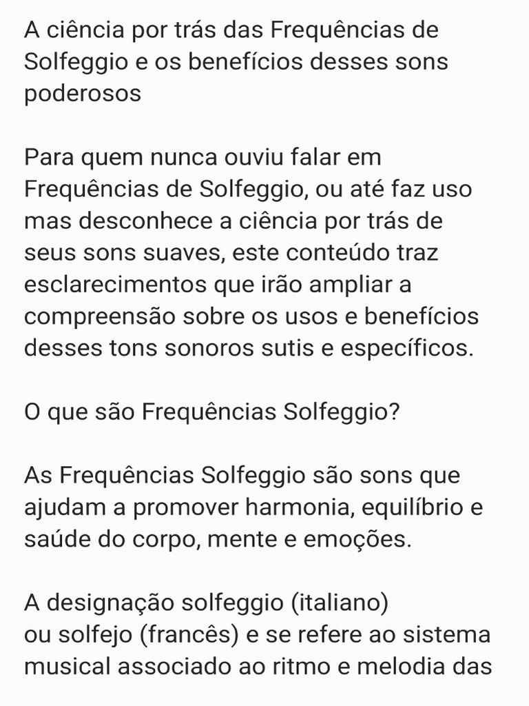 Frequências de Solfeggio | PDF