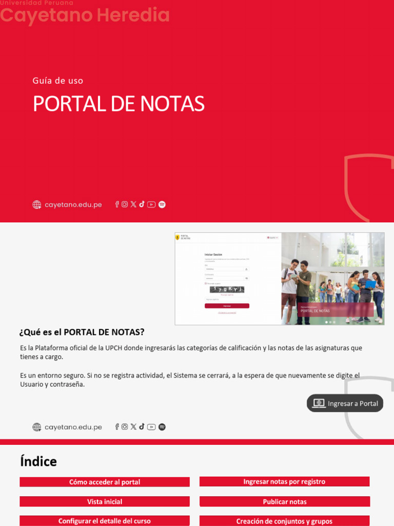 Guía para Usar el Portal de Notas UPCH | PDF | Ventana (informática ...