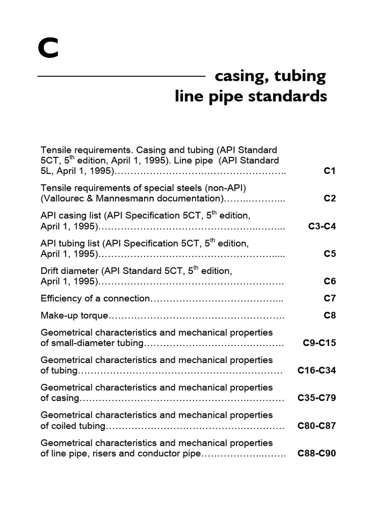 Casing Grades & Sizes Tables | PDF