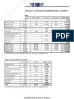 2012 SolBridge Cost Schedule