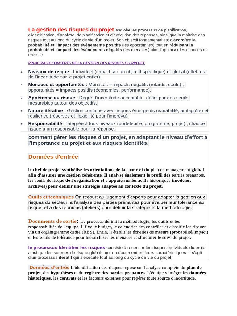 Gestion des risques de projet efficace | PDF | Gestion des risques | Risque