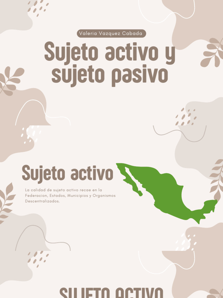 Ficha 9. Sujeto Activo y Sujeto Pasivo | PDF | Impuestos