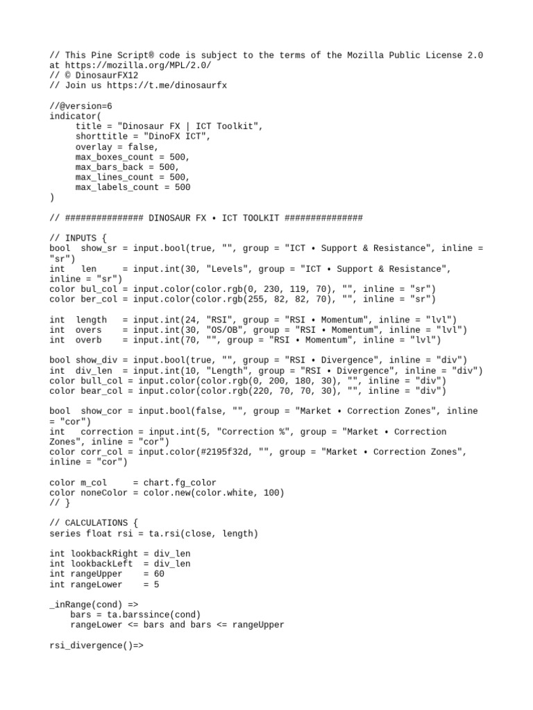Dinosaur FX ICT Toolkit Script | PDF | Financial Economics | Financial ...