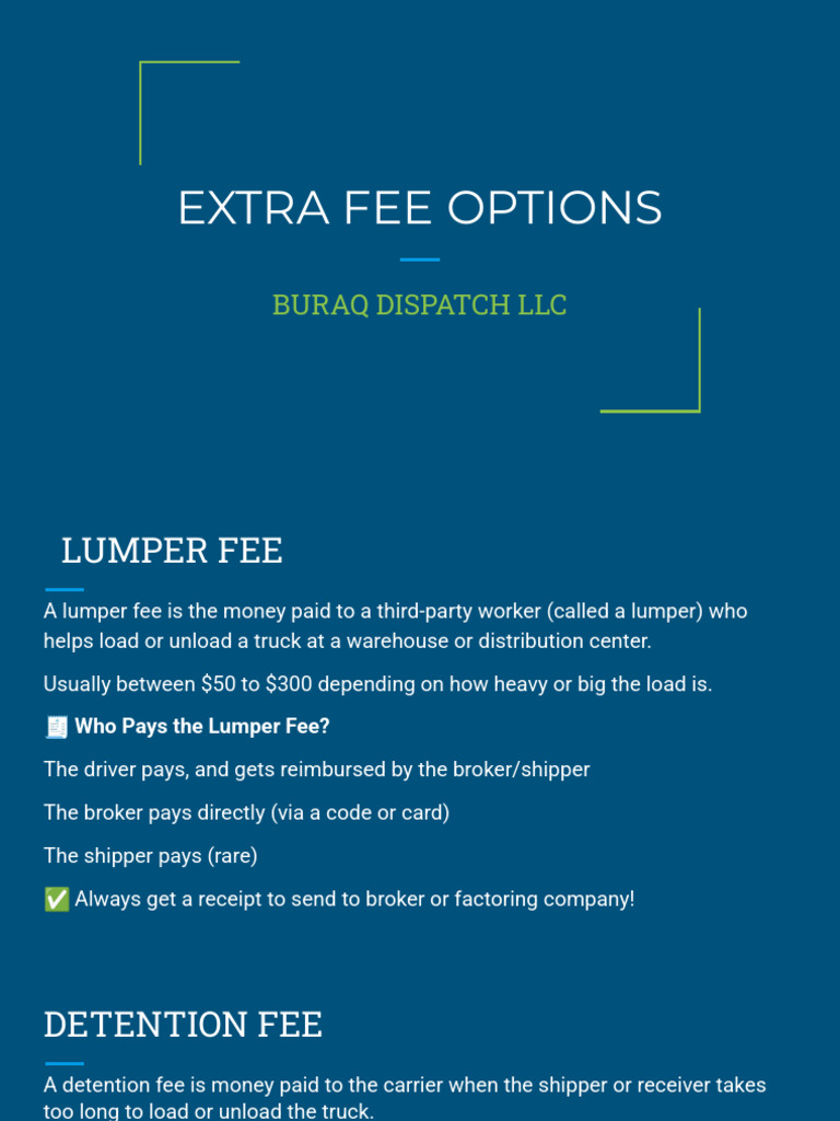 Extra Fee Options | PDF