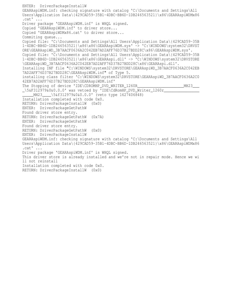 DIFx Install Log | PDF