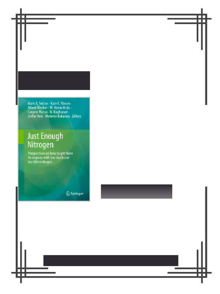 Just Enough Nitrogen Perspectives on how to get there for regions with ...