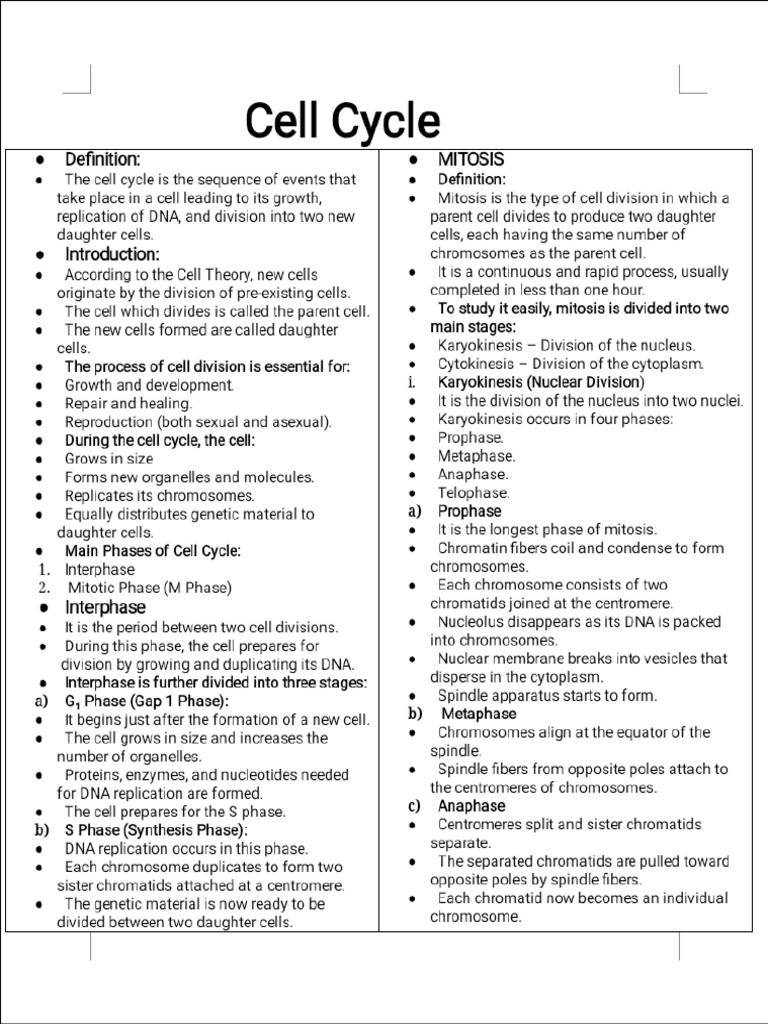 Cell Cycle PDF | PDF