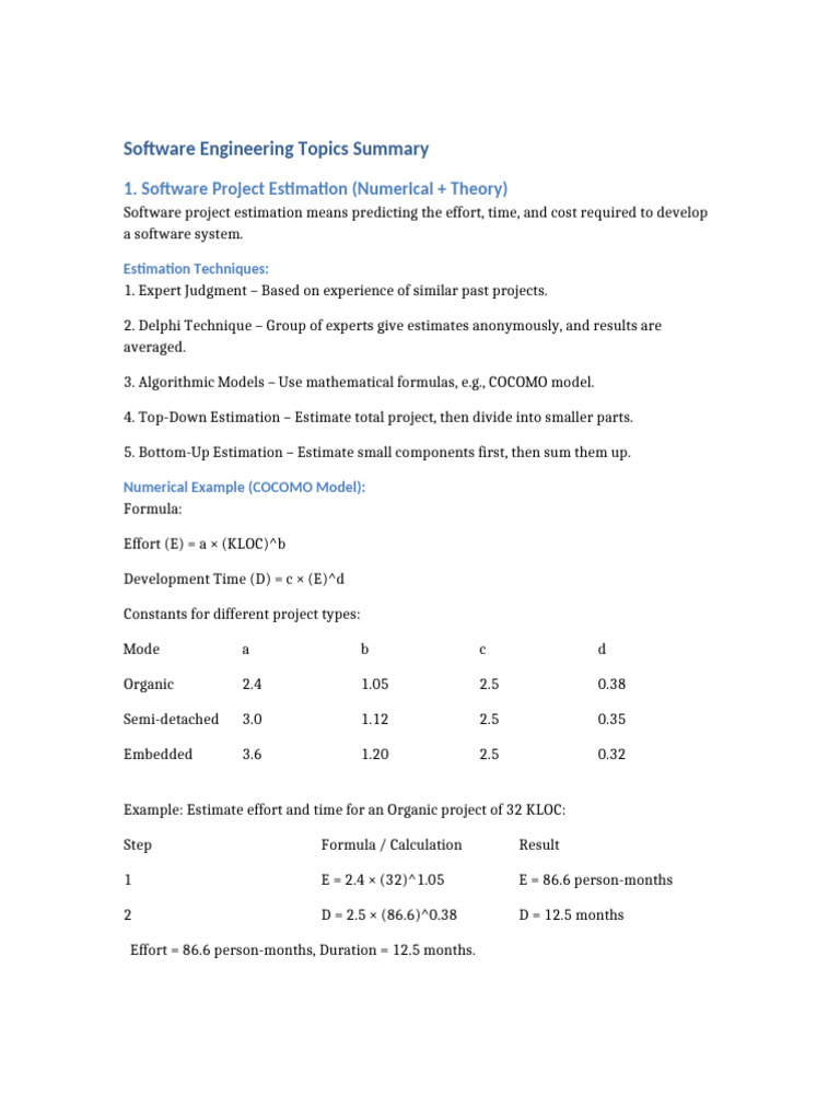 Software Engineering Estimation & Design Principles | PDF | Modular ...